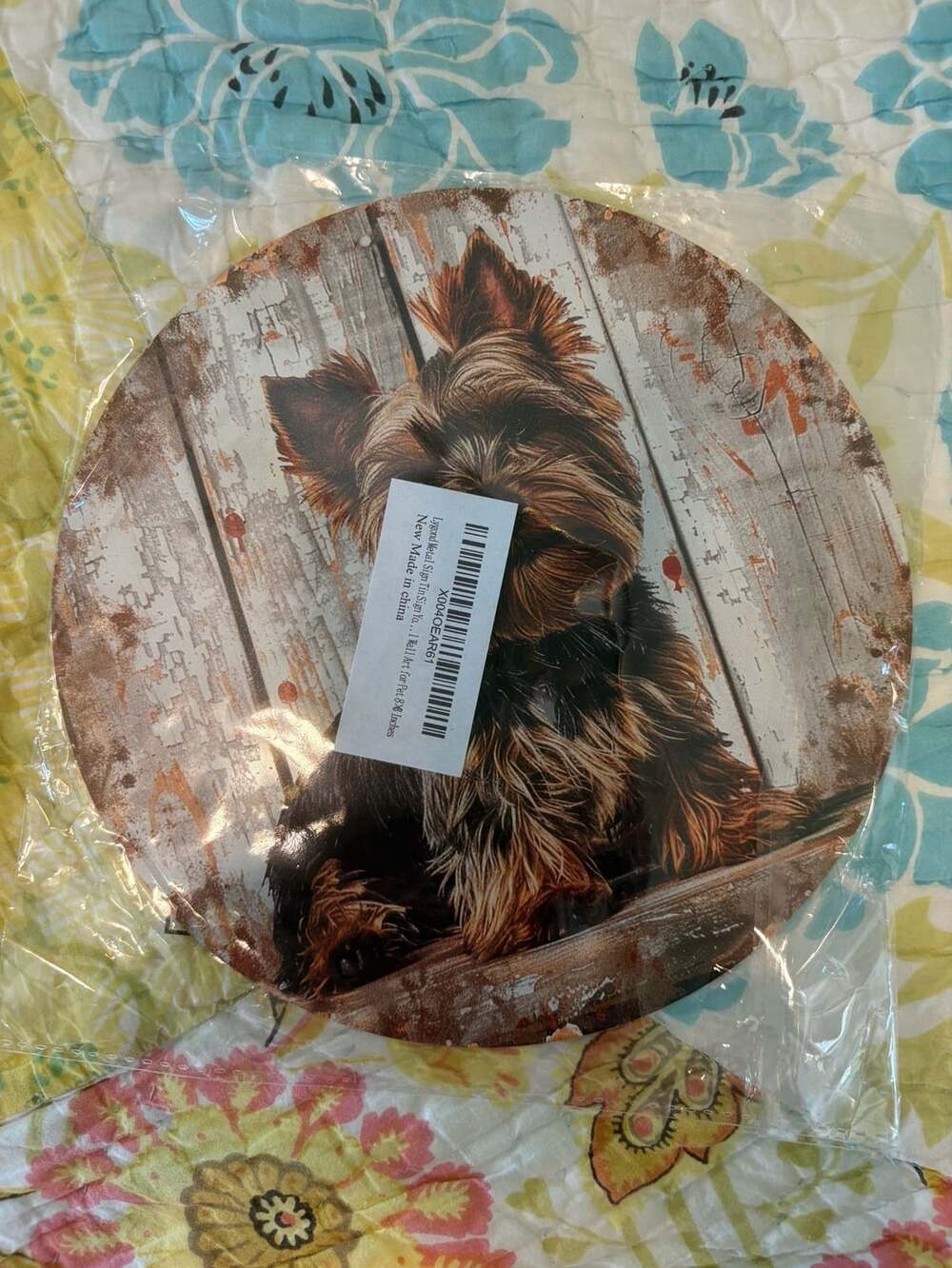 NWT & NIP Lygond Yorkie Metal Sign 8x8 Inches Yorkshire Terrier Wall Art